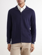 Zegna - Cashmere and Silk-Blend Zip-Up Cardigan - Blue