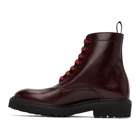 Paul Smith Burgundy Farley Lace-Up Boots