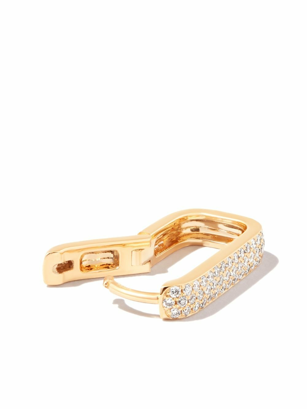 Jacquie Aiche 14K Yellow Gold Rectangle Diamond Hoop Earring