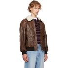 Dunst Brown Detachable A-2 Leather Jacket