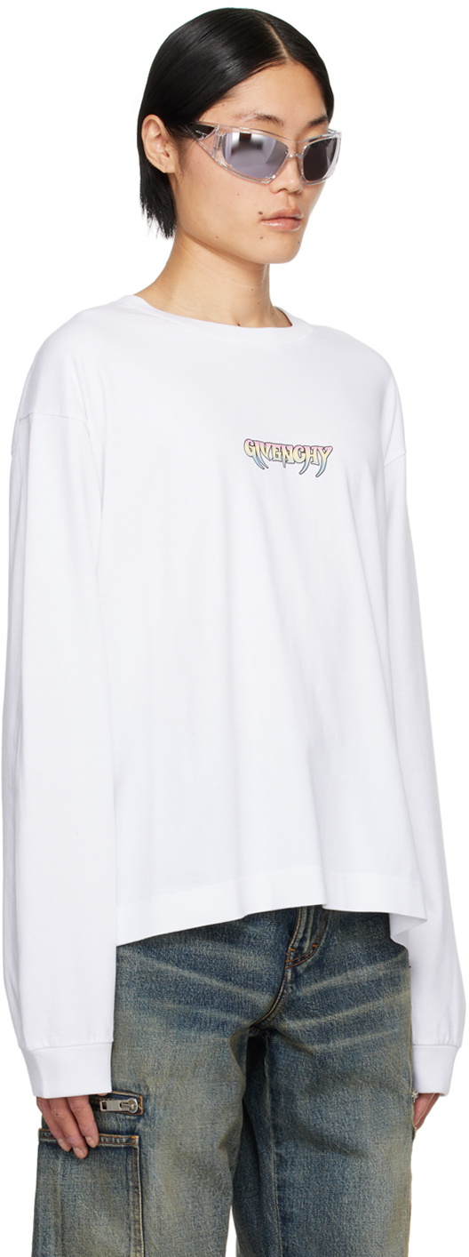 Givenchy White Bonded Long Sleeve T-Shirt Givenchy