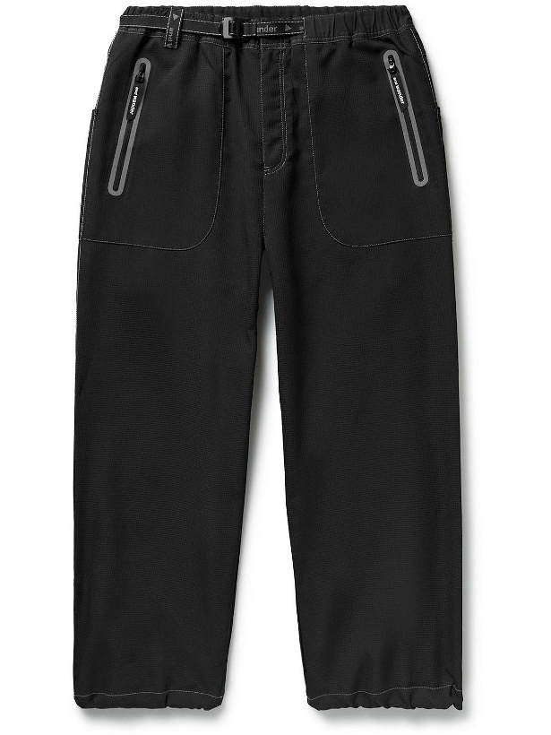 Photo: And Wander - Vent Belted Straight-Leg Shell-Trimmed Ripstop Trousers - Black