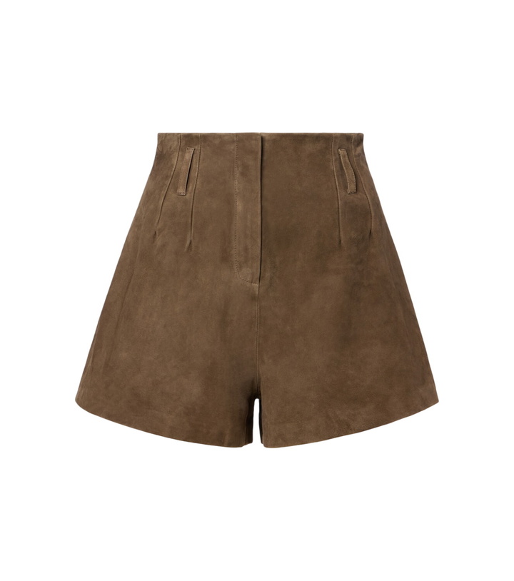 Photo: The Frankie Shop Lise high-rise suede shorts
