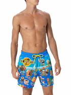MC2 Saint Barth Man Mid-length Gustavia Swim-shorts With Ice Creams Placed Print