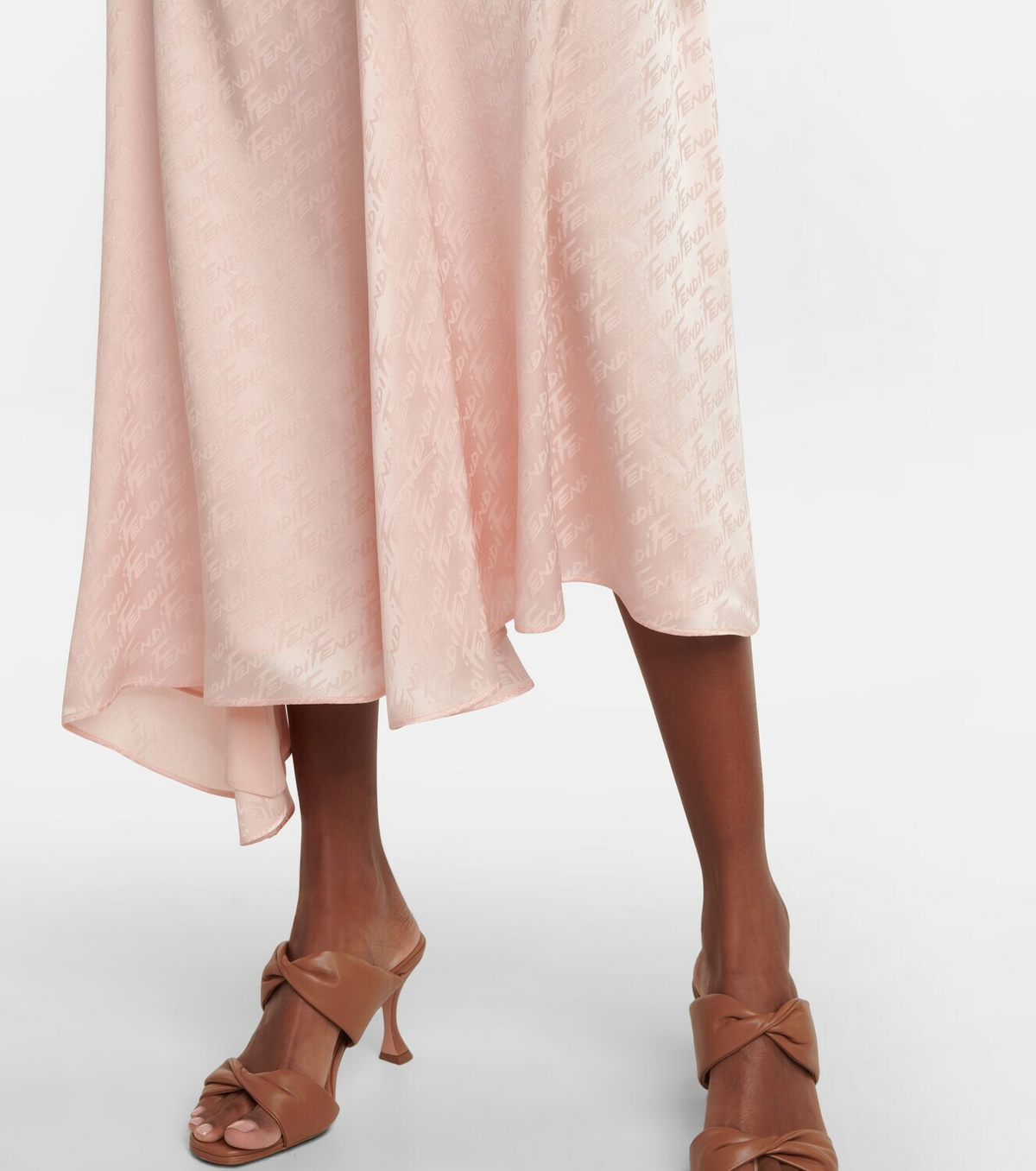 Asymmetric silk midi discount skirt