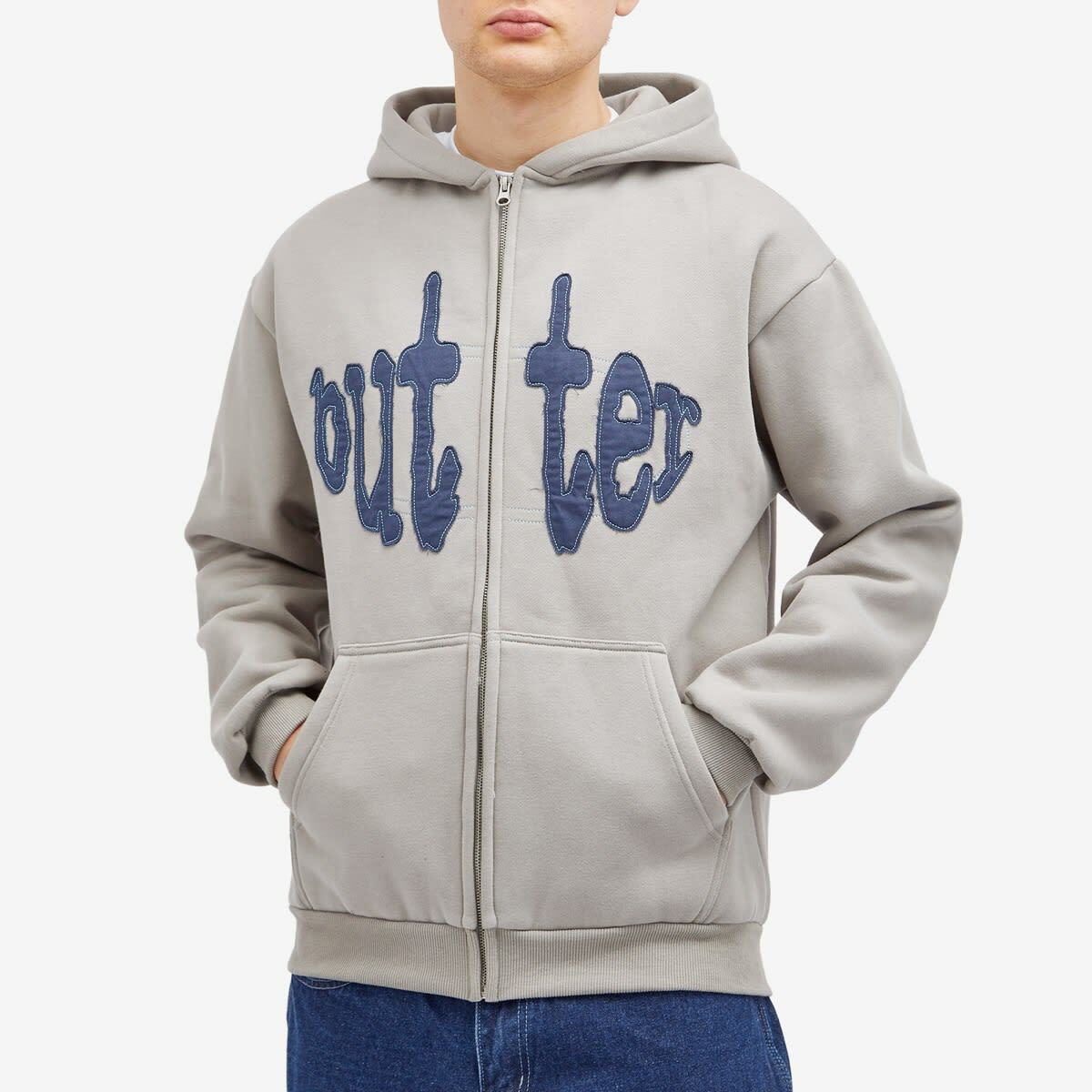 Butter Goods Men's Frenzy Zip Hoodie in Grey Butter Goods