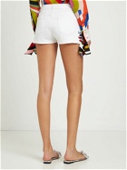 PUCCI Denim Mini Shorts with foulard Laces