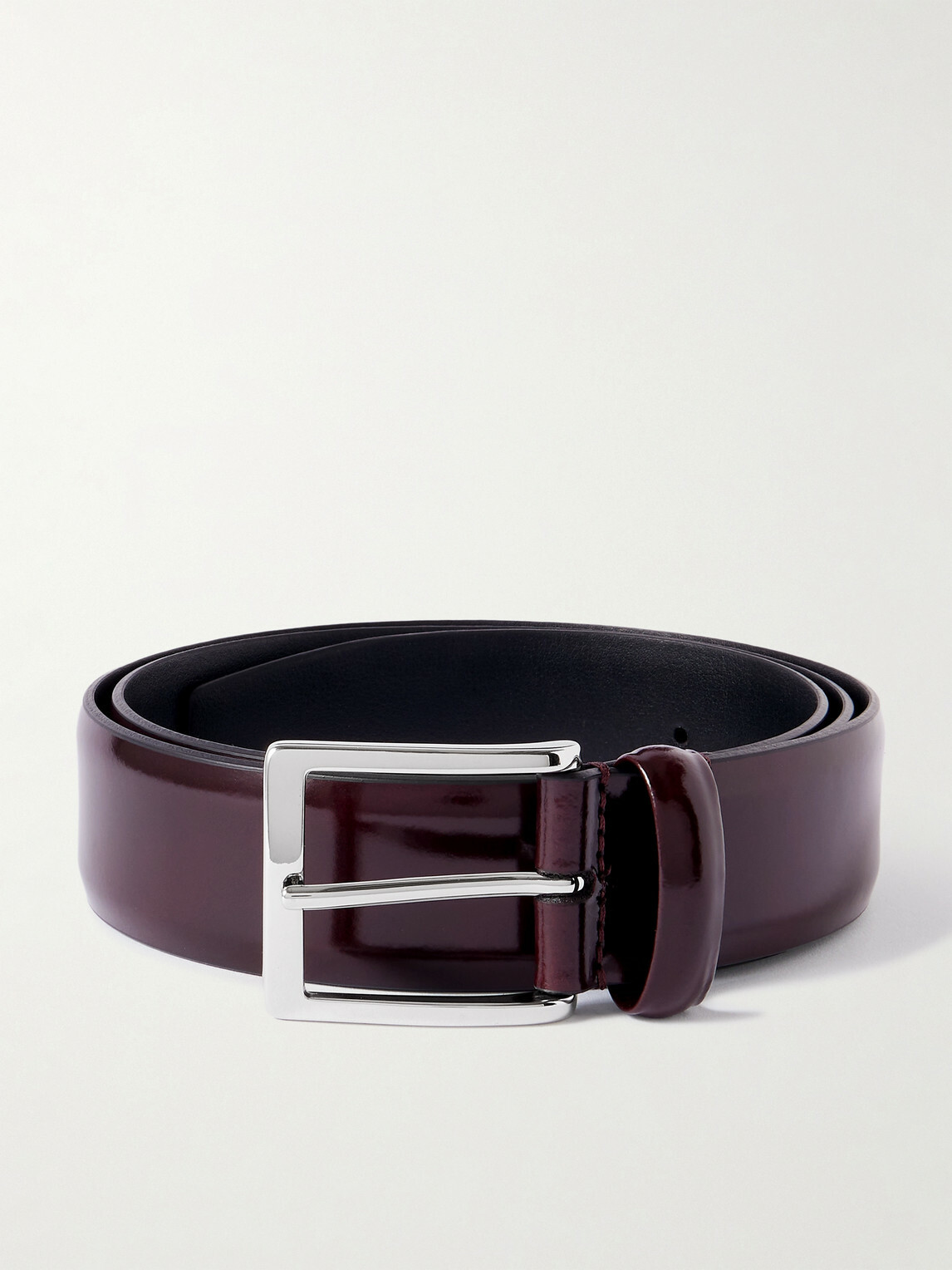 Anderson's - 4cm Glossed-Leather Belt - Burgundy