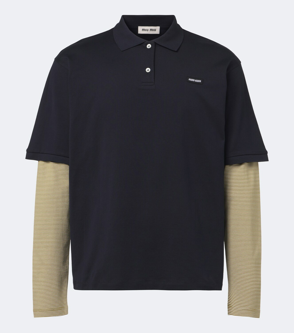 Miu Miu Layered cotton jersey polo shirt