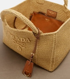 Prada Medium raffia-effect shopper