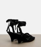 Jacquemus Woven raffia-effect wedges