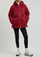 Varley Fullerton Quilted Hooded Shell Coat Red