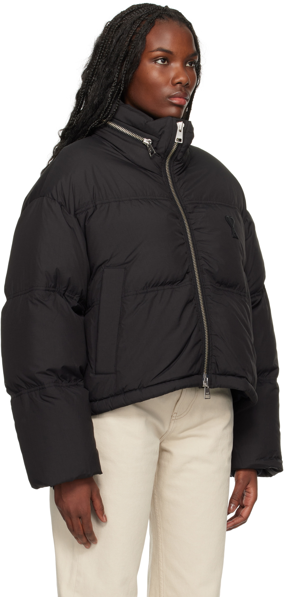 AMI Paris Black Ami de Coeur Down Jacket
