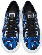 Versace Blue Baroccoflage Greca Low-Top Sneakers