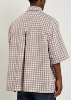 Willy Chavarria Corcoran Checked Twill Shirt Red And White