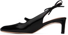 SHUSHU/TONG Black Side Bow Square Toe Heels