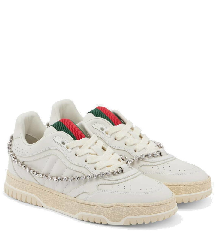 Photo: Gucci Gucci Re-Web embellished leather sneakers