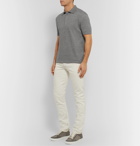 Ermenegildo Zegna - Slim-Fit Mélange Cotton, Linen and Silk-Blend Polo Shirt - Gray