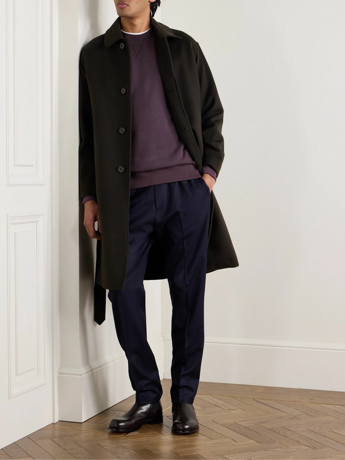 Kingsman - Cotton and Cashmere-Blend Jersey Sweatshirt - Purple
