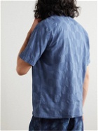 Universal Works - Road Convertible-Collar Cotton-Jacquard Shirt - Blue