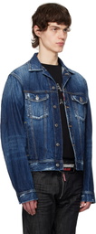 Dsquared2 Blue Be Cool Be Nice Wash L.A. Jean Denim Jacket