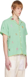 HARAGO Green Embroidered Shirt