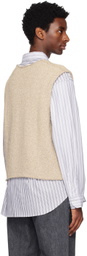 mfpen Beige V-Neck Vest