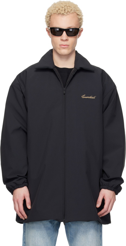 Photo: Fear of God ESSENTIALS Black Signature Filled Barn Jacket