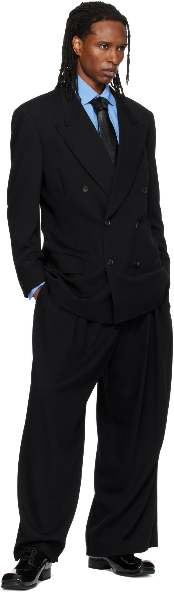 SOSHIOTSUKI Black 80s Classic 6B Shaped Blazer
