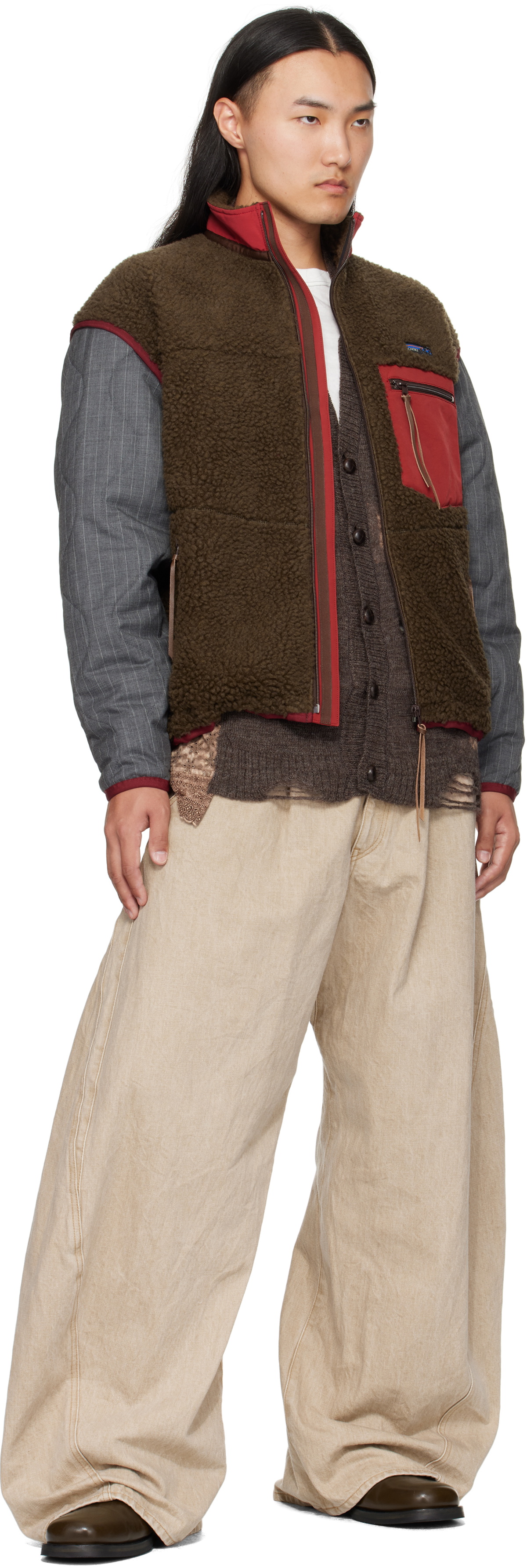 Khoki Beige 3D Cuttin Denim Jeans