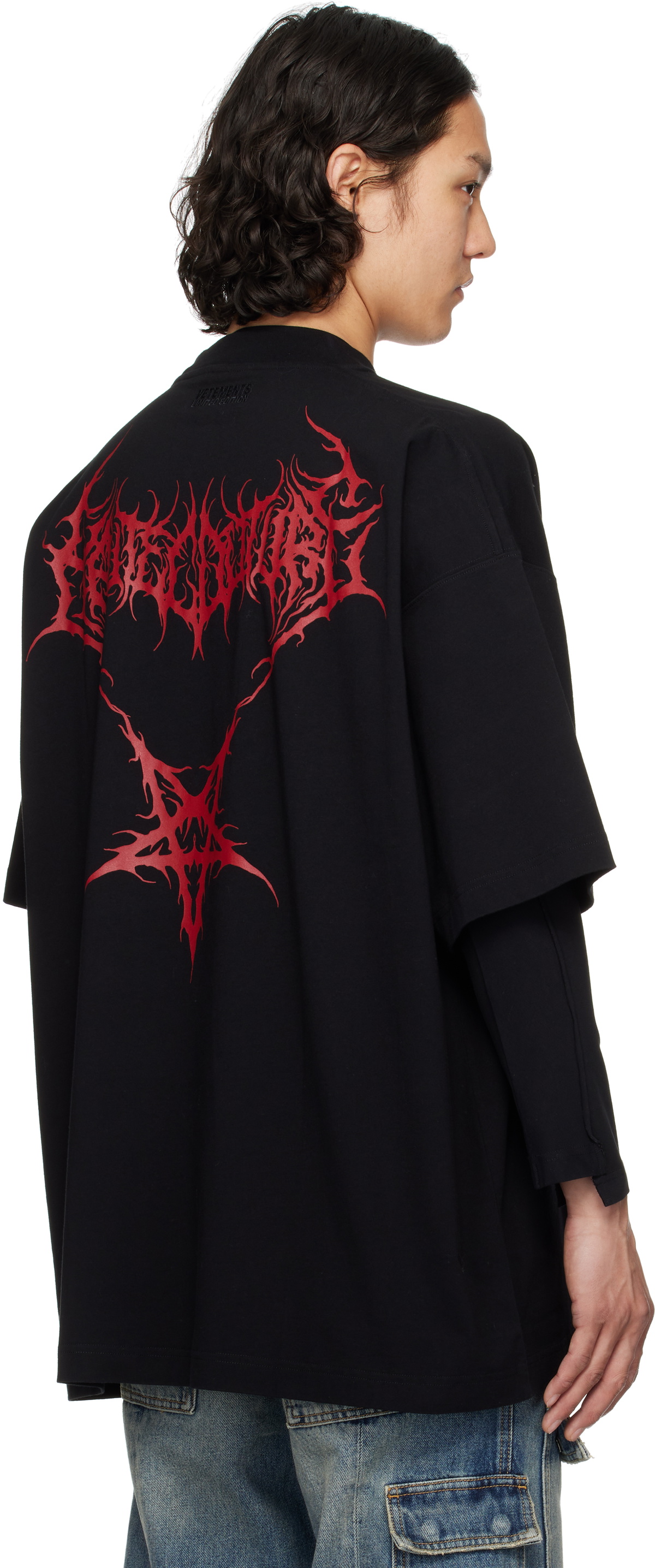 VETEMENTS Black Death Metal Oversized T-shirt Vetements