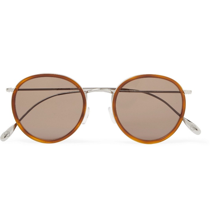 Photo: Kingsman - Cutler and Gross Round-Frame Acetate and Silver-Tone Sunglasses - Brown