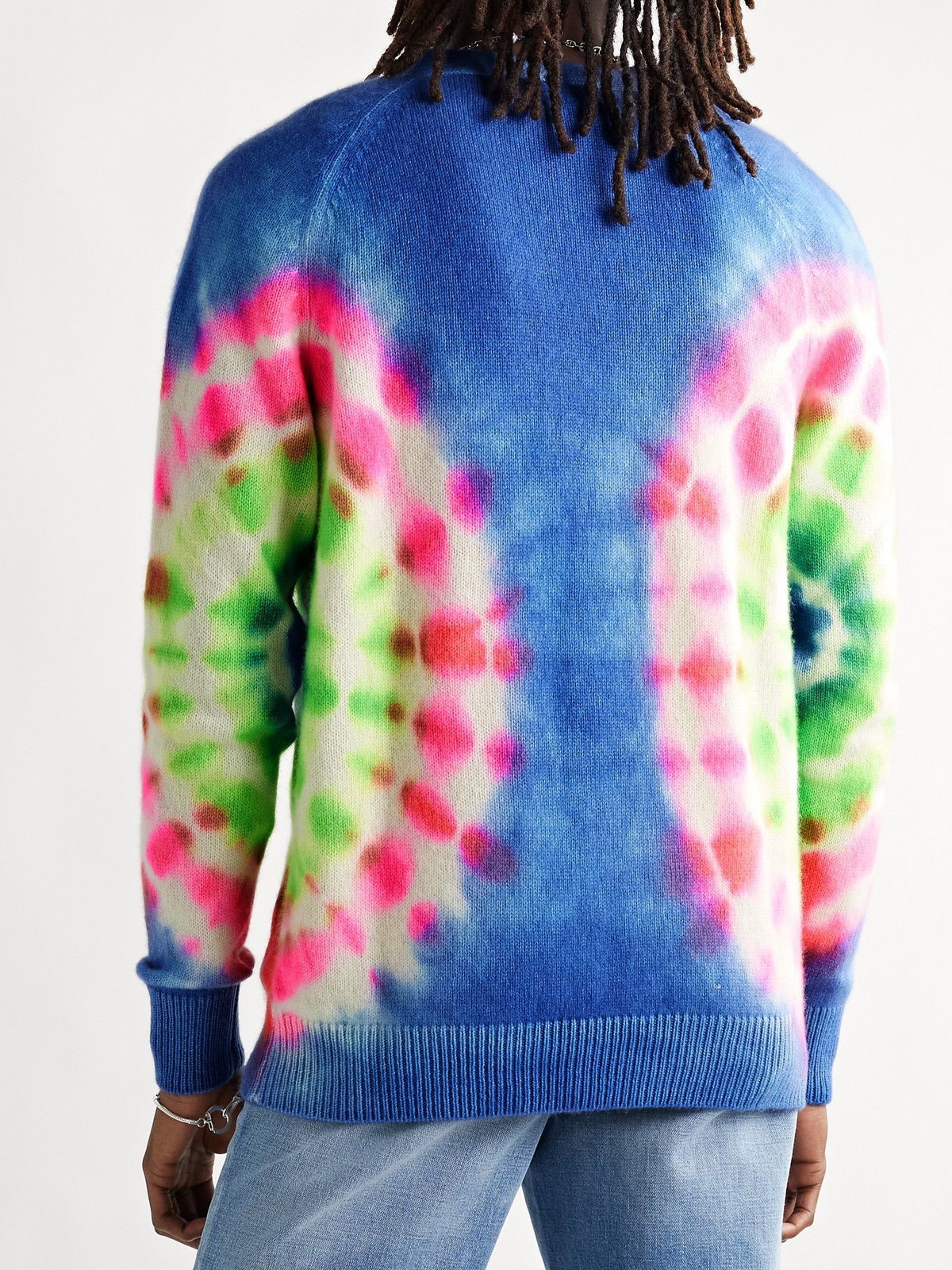 【THE ELDER STATESMAN】tie-dyed cashmere fingerless gloves The Elder Statesman tie-dye Cashmere Jumper | Blue | FARFETCH