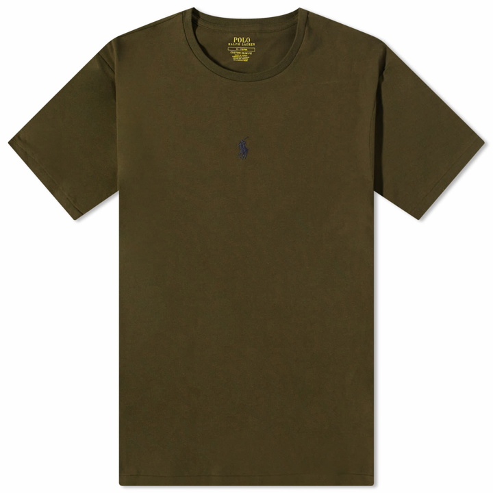 Photo: Polo Ralph Lauren Men's Centre Pony T-Shirt in Company Olive