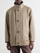 Auralee - Reversible Wool-Twill and Leather Jacket - Neutrals