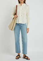 Skall Studio Fauna Floral-embroidered Cotton Shirt Cream