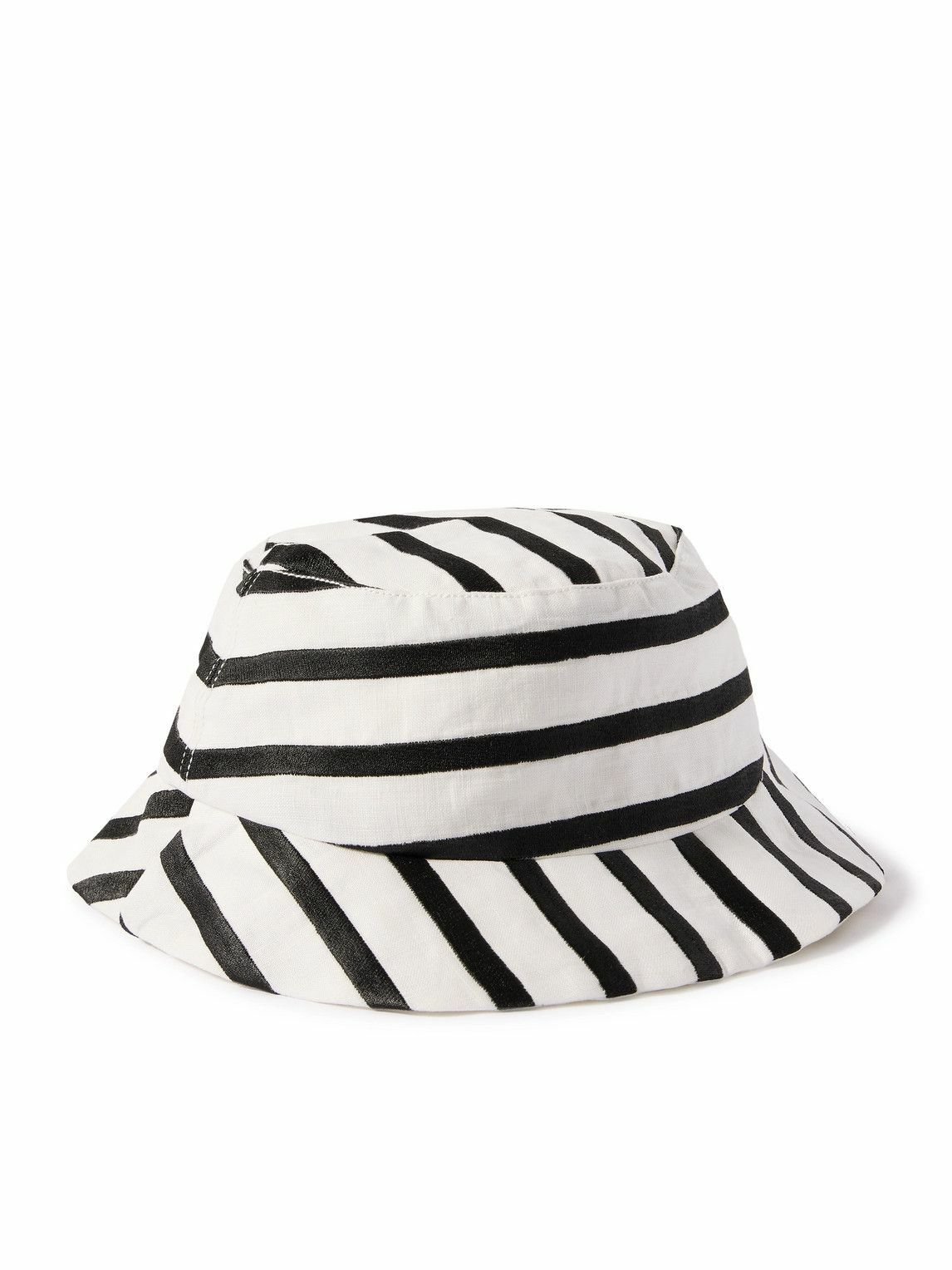 Vilebrequin - Bohème Striped Logo-Appliquéd Linen Bucket Hat