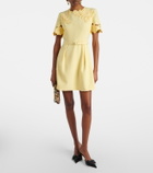 Leo Lin Aurelie belted floral-appliqué minidress