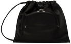 Y's Black Soft Leather Metal Clasp Pochette Bag