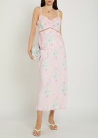 Loveshackfancy Lirena Floral-print Satin Cami top Pink