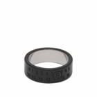 MM6 Maison Margiela Men's 6 Logo Band Ring in Black/Palladio Polished