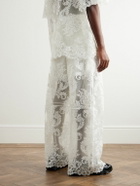 Simone Rocha - Wide-Leg Corded Lace Trousers - White