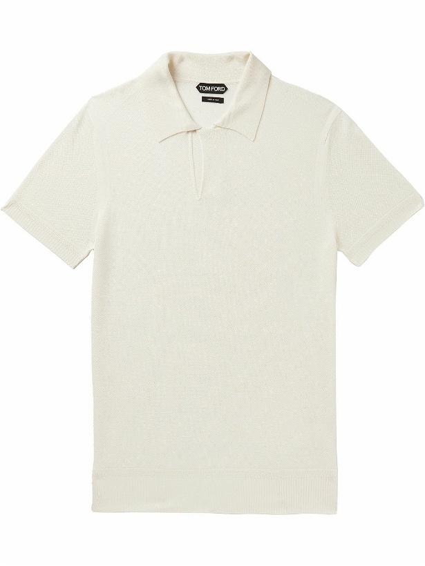 Photo: TOM FORD - Piqué Polo Shirt - White