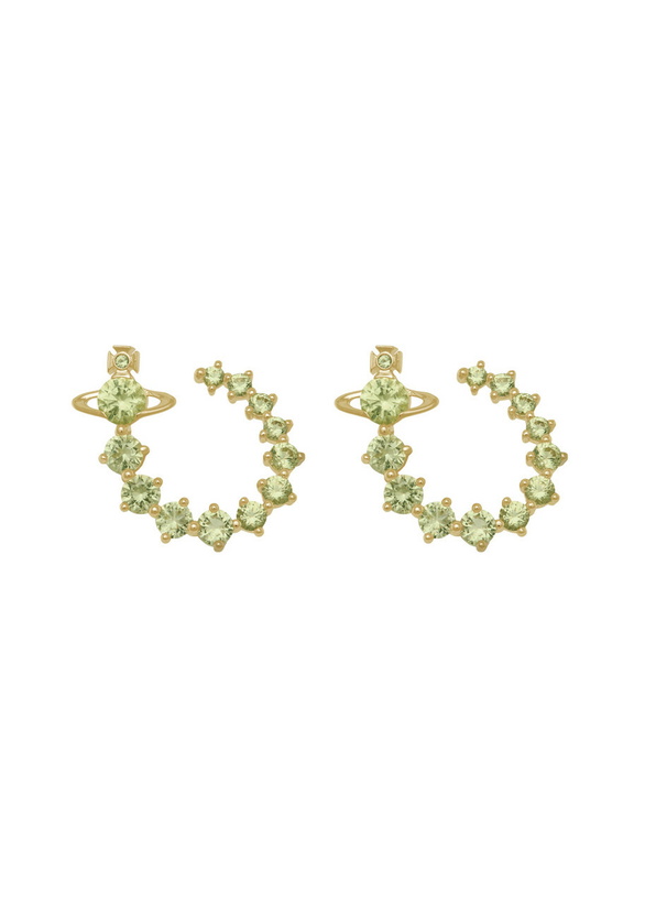 Photo: Vivienne Westwood Lydia Embellished orb Hoop Earrings - Green - One Size