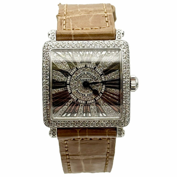 Photo: Franck Muller Master Square Quartz Diamond Ladies Watch 6002 S QZ R D CD-TAN