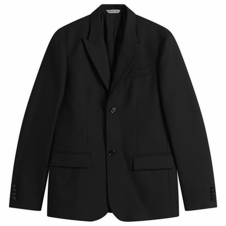 Photo: Balenciaga Men's Wool Gabardine Blazer in Black