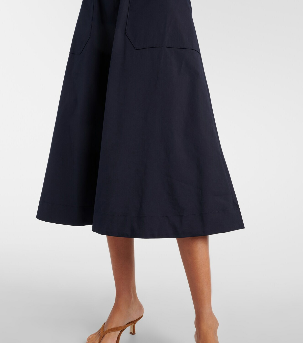 Veronica Beard Belted cotton-blend midi dress
