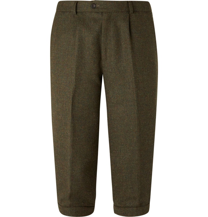 Photo: Kingsman - Oxford Cropped Tapered Wool-Tweed Suit Trousers - Green