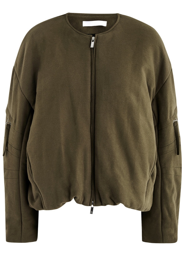 Photo: Helmut Lang Cocoon Brushed Stretch-cotton Bomber Jacket Olive