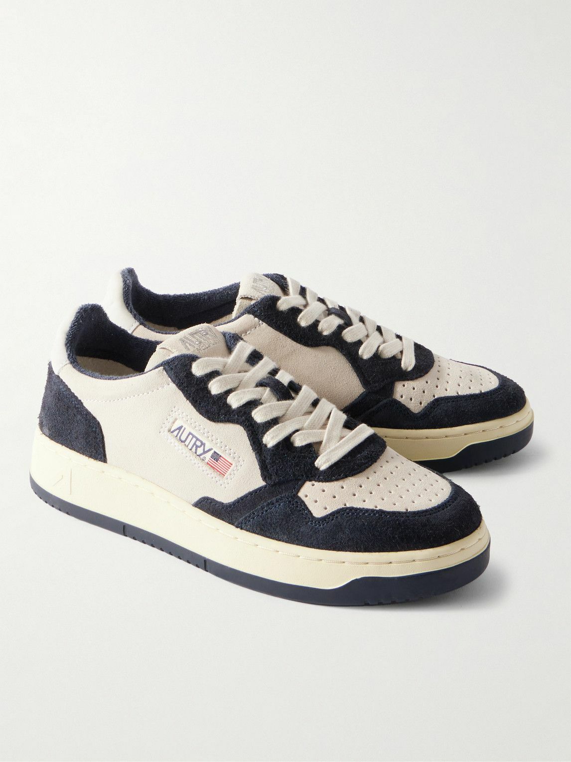 Autry - Medalist Leather-Trimmed Two-Tone Suede Sneakers